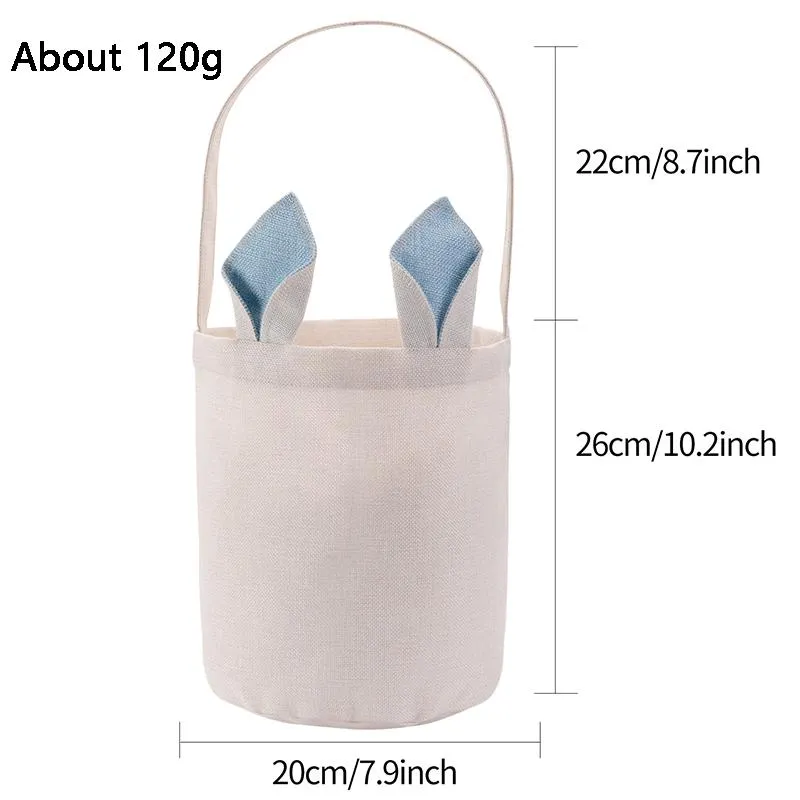 Sublimation Easter Bucket Festive DIY Blan Bunny Basket Portable Outdoor Shopping Bag With Rabbit Ears Cpa4210 2024