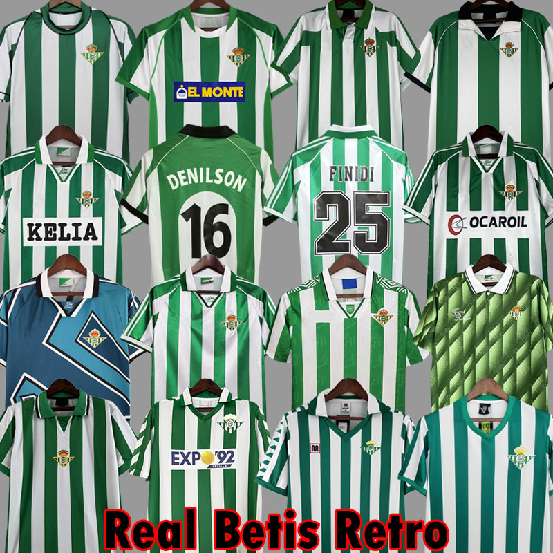 1976 1977 1993 1994 1995 1996 1997 1998 Soccer Jerseys Retro REAL 76 77 94 95 96 97 98 02 03 04 Classic Vintage Real Betis Football Shirts ALFONSO BETIS JOAQUIN DENILSON