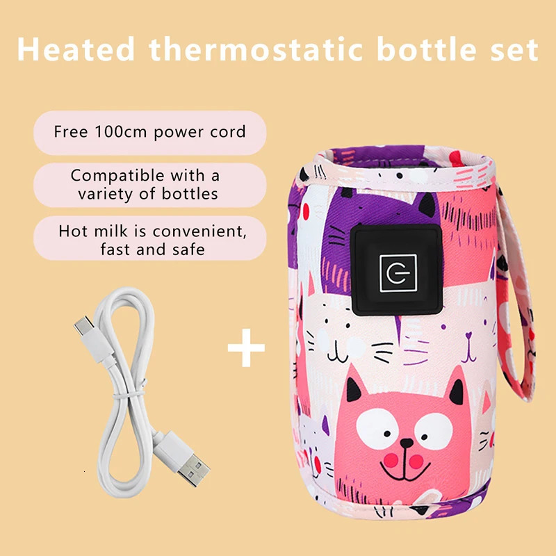 USB Milk Water Warmer Travel Stroller Insulated Bag Nursing Bottle Heater Portable Feeding Christmas Hallowee 231226