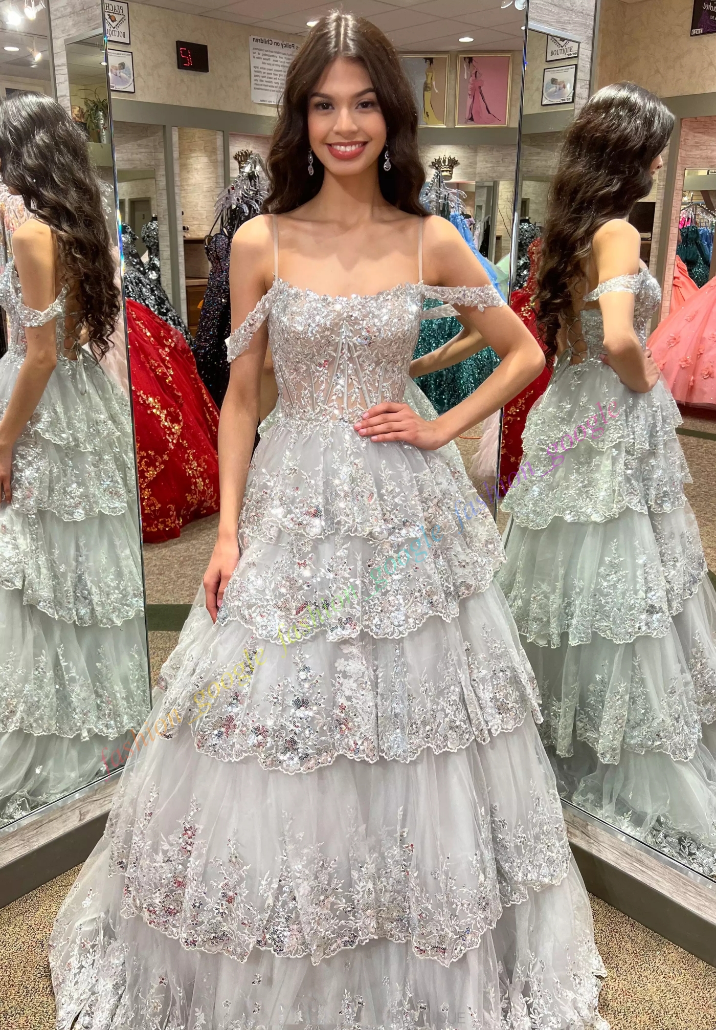 Ruffles Formal Party Dress 2k25 Sheer Corset Lady Pageant Junior Senior Girl Prom Evening Event Special Hoco Gala Cocktail Red Carpet Gown Photoshoot 