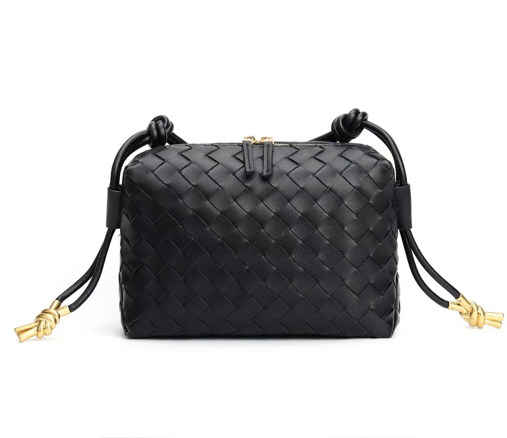 Real Leather Small Loop Camera Bag Intrecciato Leather Crossbody Bag With Knotted Metallic Embellishment Brand Designer Shoulder Bag Girl Purses And Ha