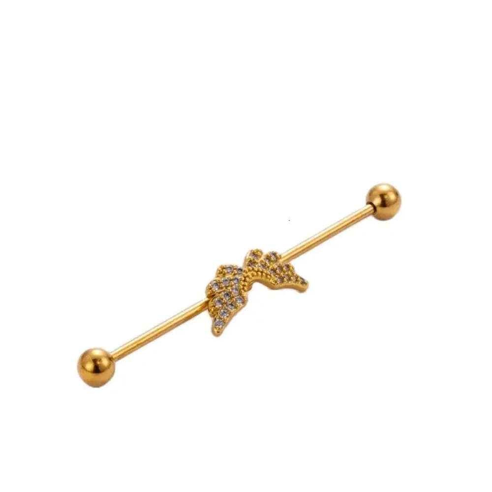 Straight Stainless Steel Industrial Surgical Barbell Helix Ear Bar Ball Cartilage Earring Stud 1.2mm Rod Heart Wings Bridge Nail Earrings Piercing Bod