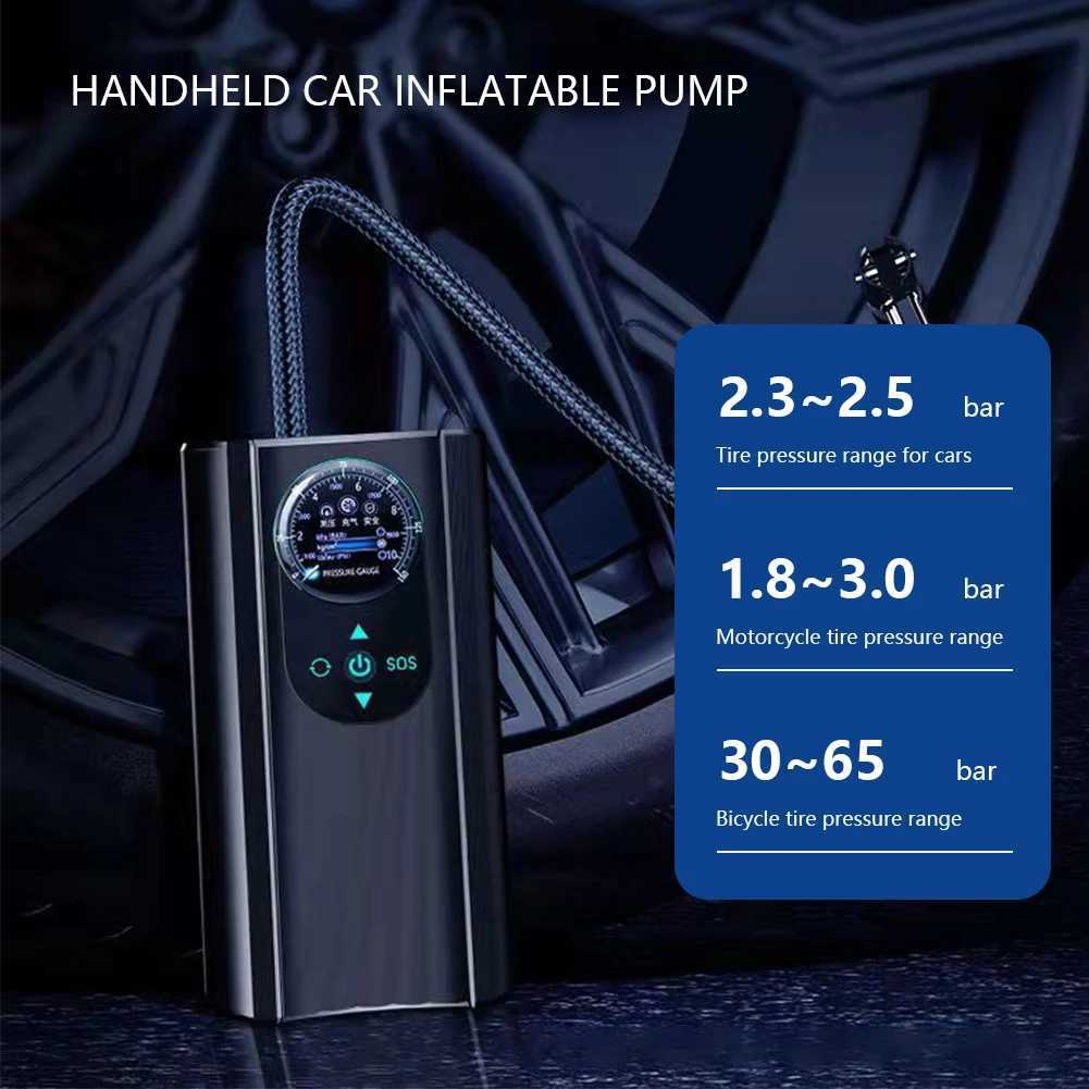 Inflatable Pump Car Air Compressor 120W 12V Air Pump Portable Tyre Inflator Electric Motorcycle Pump For Car Motorcycles Bicycles InflatableL231228
