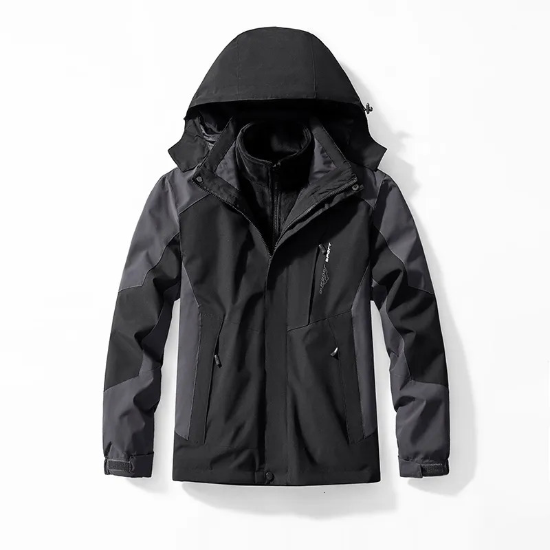 Outdoor Waterproof Suits Men's Women's Two-pieces Sets 3 in 1 Thick Warm Coats Camping Windbreaker Winter Coat Hiking Windproof 231226