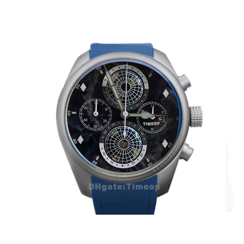 NEW Mens Watch 1858 Earth Rotation Working Stainless Steel Menwatch Quartz Movement Chronograph Designer Watches Montre Wristwatches For men