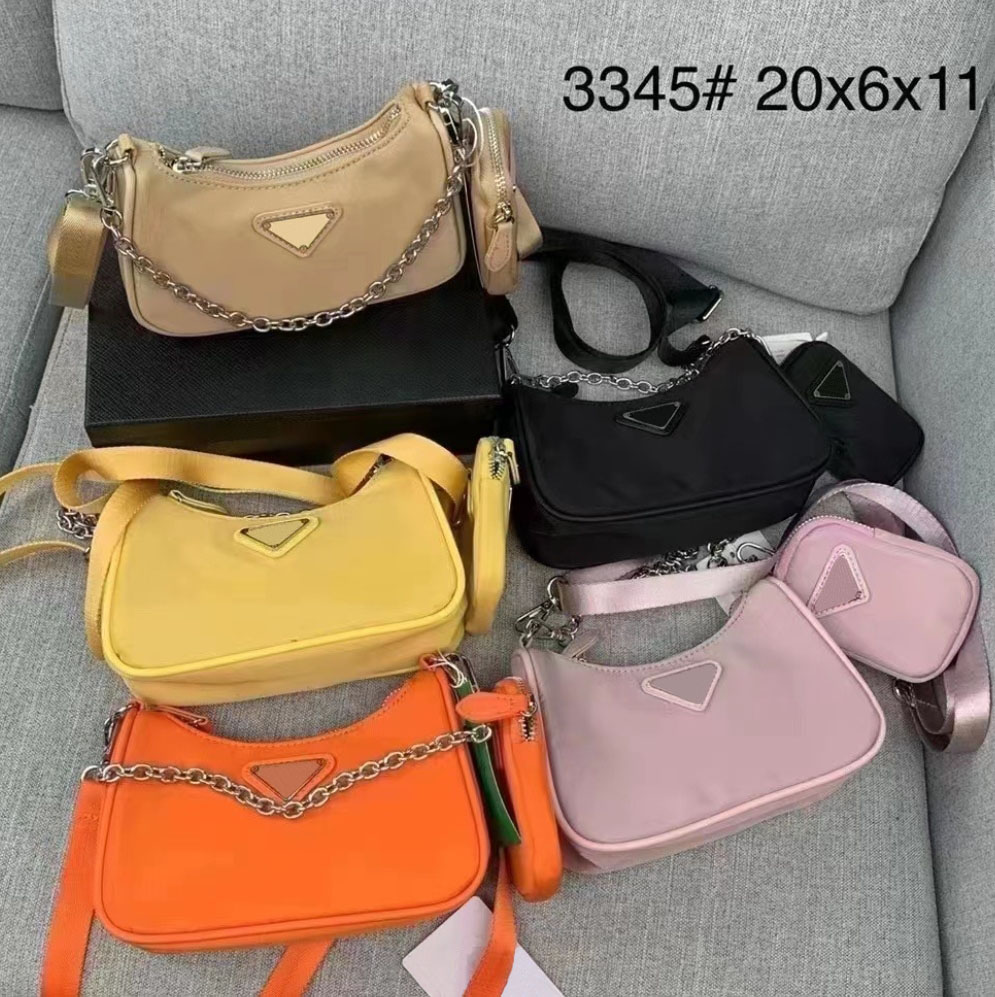 Luxury Designer Bags Nylon Womens Shoulder Bag with triangle Cross Body Chain Bag Fashion Classic Letter 5A Top Class Girls' Handbag