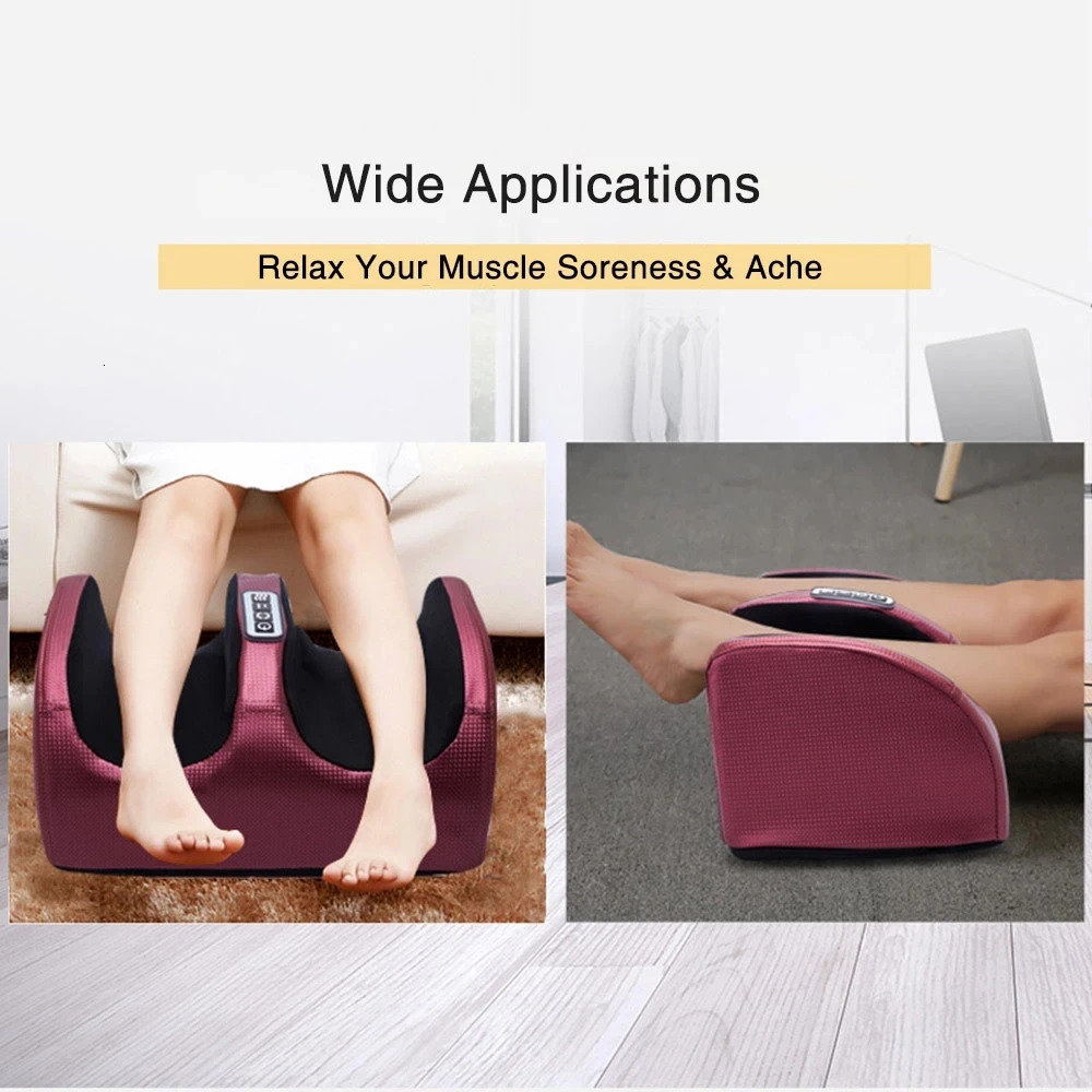 Compression Electric Foot Massager Heating Shiatsu Kneading Roller Muscle Relaxation Pain Relief Spa Machines 231226