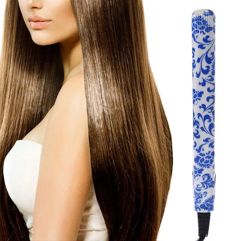Professional Ceramic Hair Straightener Steam Styler Flat Iron Styling Tools 100-240V 50-60Hz 18W Straightener US/UK/Car Cha 231227