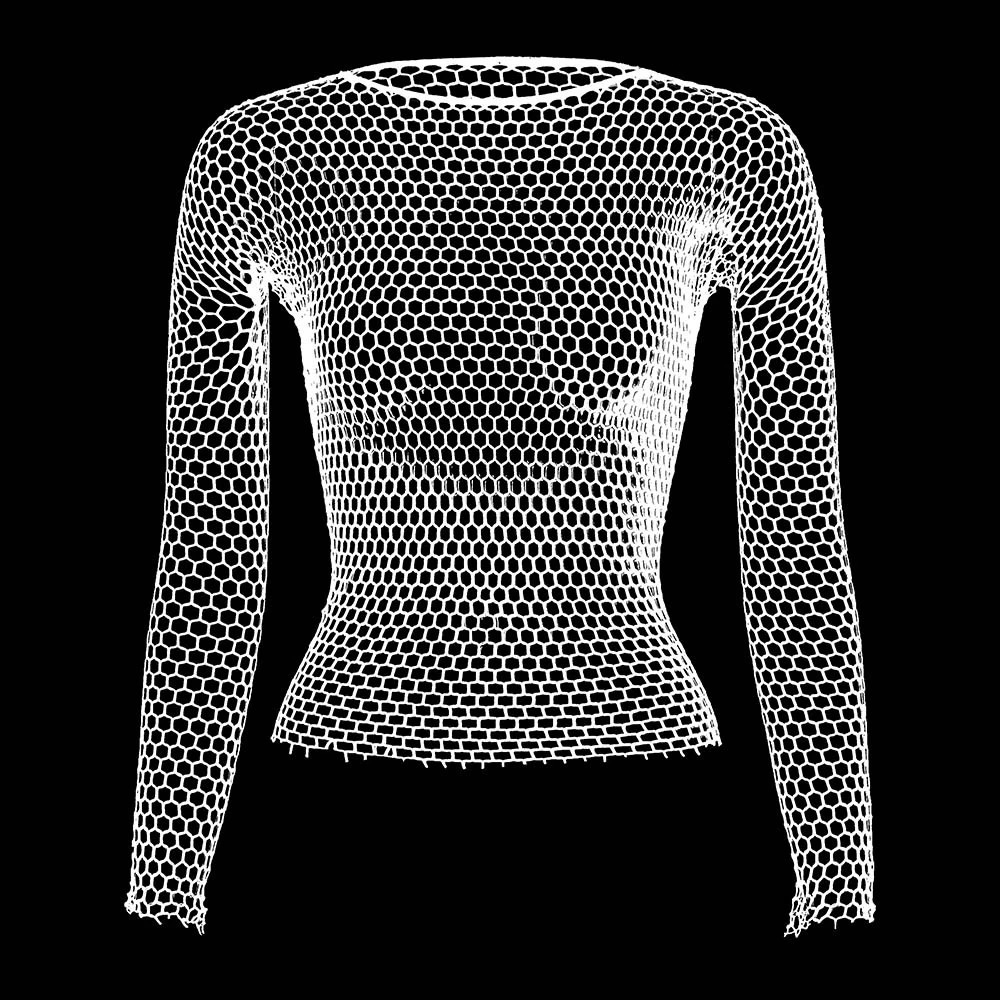 1Pcs Men's Mesh Top Hollow Out Long Sleeve Lingerie Adult Sexy Underwear Male Erotic Porno Nightwear for Husband Boyfriend Gifts 231226