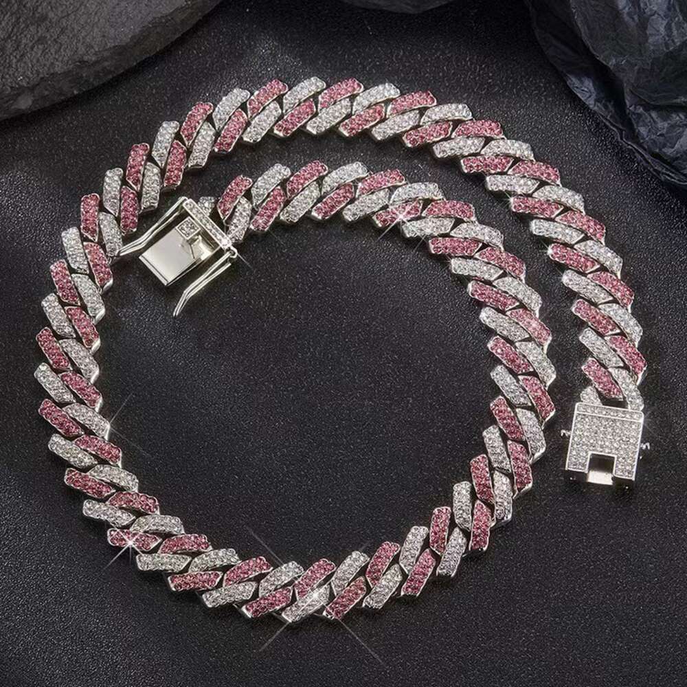 High Quality 18 MM 3 Rows VVS Moissanite Jewelry Rose Gold Plated Cuban Chain Hip-hop Necklace For Men Or Women