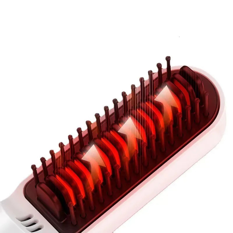 Wireless Portable Mini Heating Comb Hair Straightener Brush Sleek Hair Curler Bangs Curling Rod Hairstyling Tool Iron flat irons 231227
