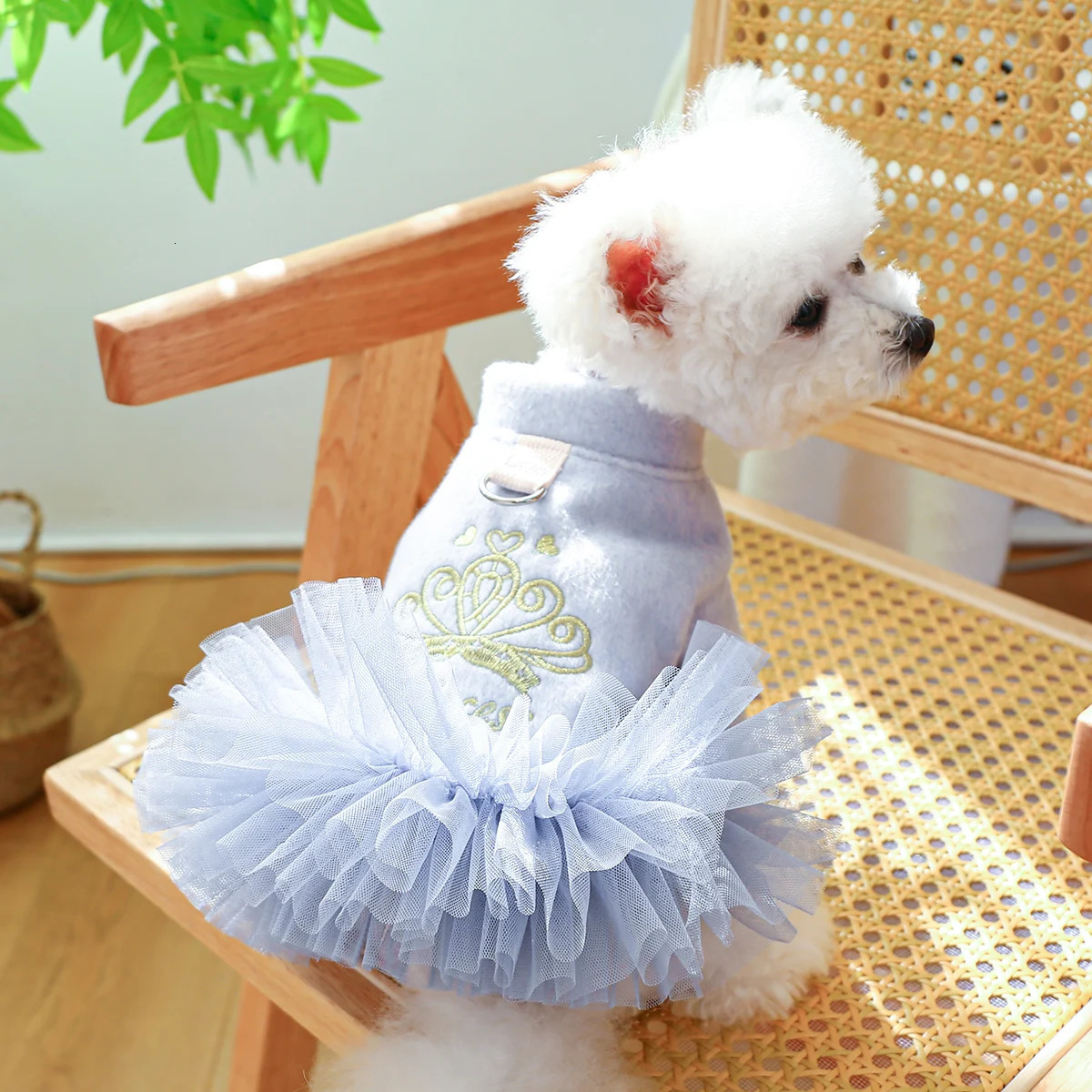 1PC Pet Clothing Dog Autumn and Winter Thickened Princess Dress With Drawstring Buckle For Small Medium Dogs 231226 H260130