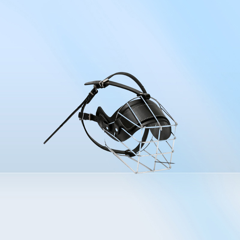 Black Large Medium Dog Metal Wire Basket Leather Antibite Masks Mouth Cover Bark Chew Dwe74 Muzzle Pet Breathable Safety Mask 2014025672