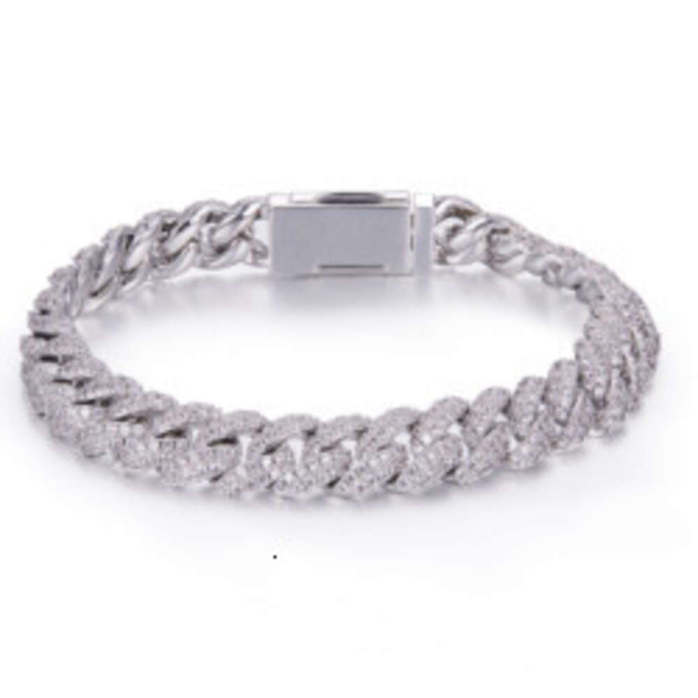 Wholesale Dancer 12mm Moissanite Chain Iced Out Hip Hop Jewelry S925 Sliver 14k Fashion Necklace Cuban Moissanite Chain