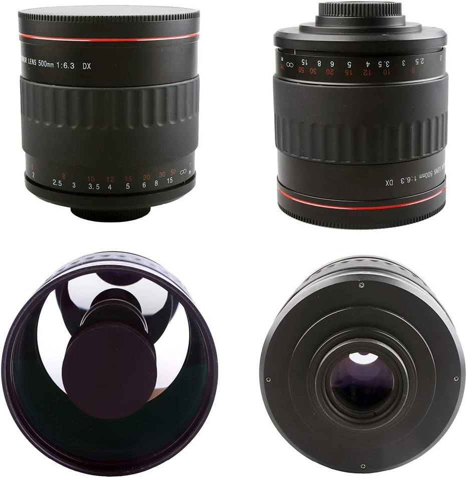 500mm F6.3 Manual Fixed Focus Telephoto Mirror Lens for Canon Nikon Sony Olympus E-PL7 E-PL5 M10 OMD E-M1 Fuji Pentax KP K-1 Mark II K20D K10D K200D K