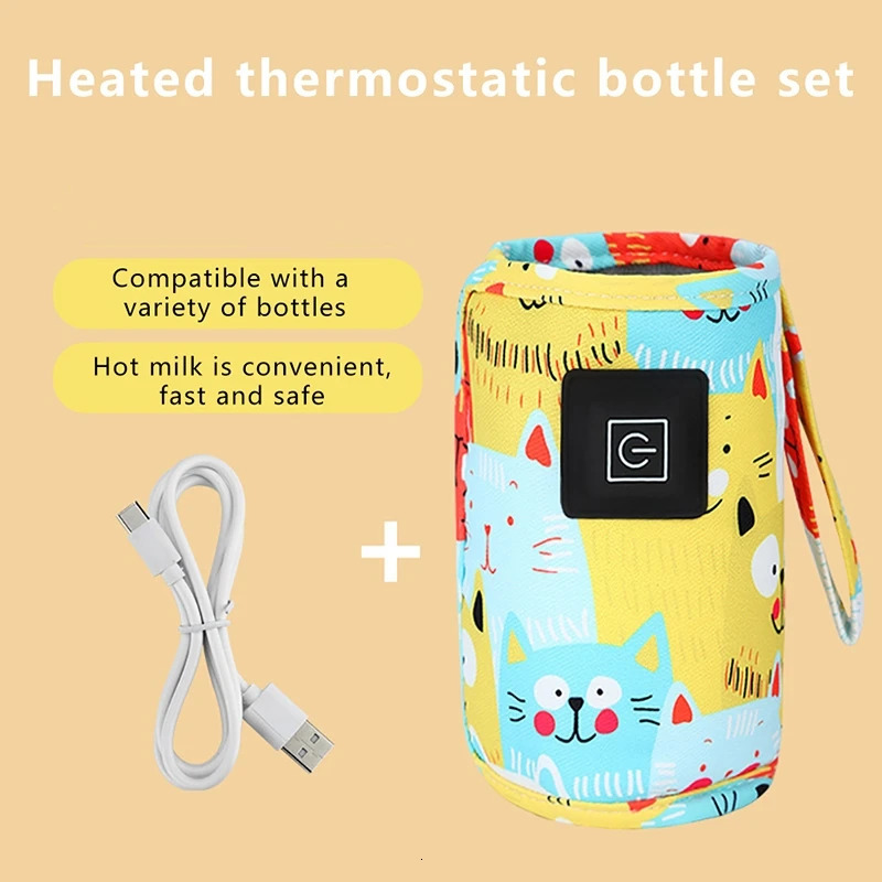 USB Milk Water Warmer Travel Stroller Insulated Bag Nursing Bottle Heater Portable Feeding Christmas Hallowee 231226