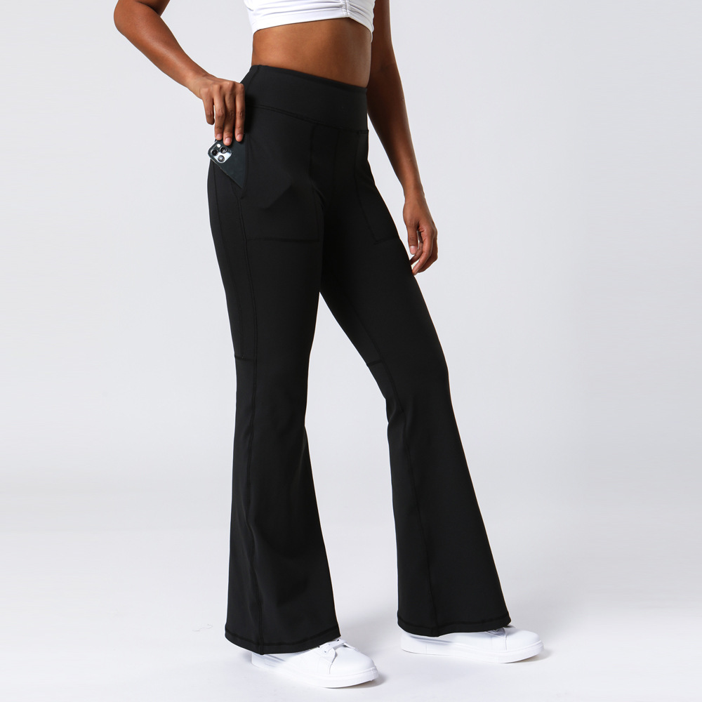 LL High Waist Wide Legged Yoga Pants Female Fashion Fitness Yoga Trousers Hip Lifting Elastic Sports Casual Pants