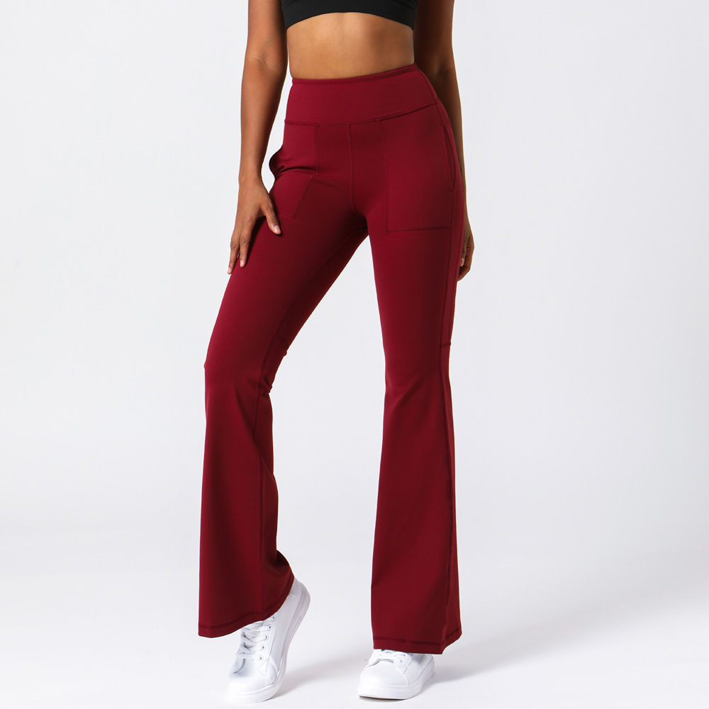 LL High Waist Wide Legged Yoga Pants Female Fashion Fitness Yoga Trousers Hip Lifting Elastic Sports Casual Pants