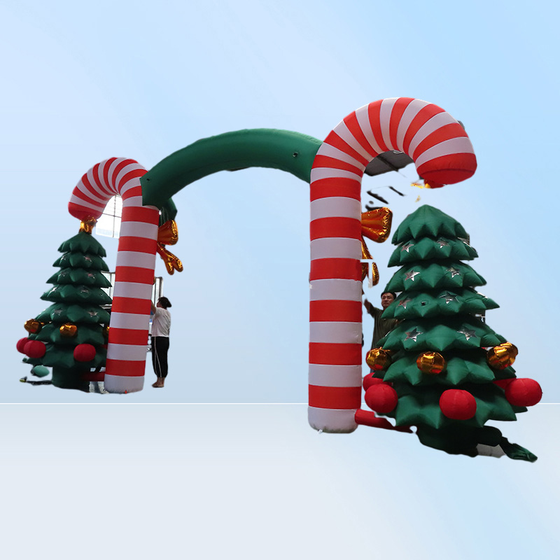 Ship Outdoor Xmas advertising Christmas newest inflatable archway with trees