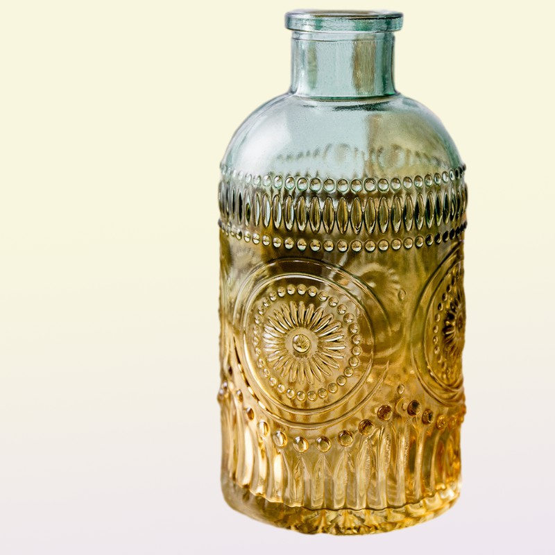 European Retro Roman Relief Art Glass Vase Indoor Office Table Plant Flower Home Decoration Accessories Transparent Glass Vase LJ24293925