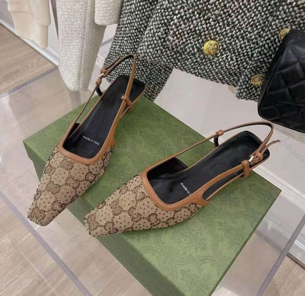 LUXURY Womens slingback Sandals pump Aria slingback shoes are presented in Black mesh with crystals sparkling motif Back buckleBLY Delivery within 24 hours