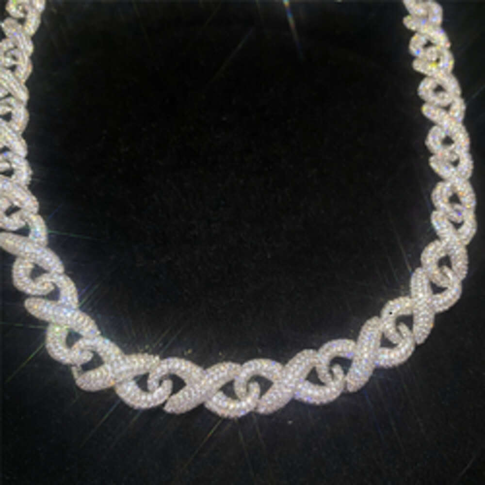 Full Iced Out Classic Box Clasp Moissanite Cuban Link Chain Fine Hip Hop Men Jewelry S925 Cuban Necklace Bling Diamond Chain
