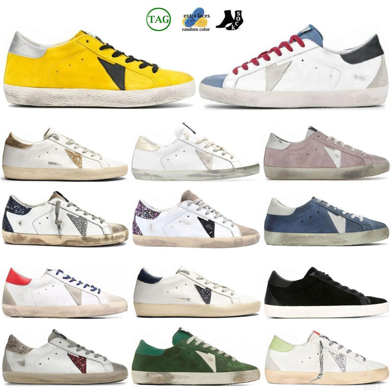 2024 Casual Shoes Customers Golden Super Gooseity Star Italy Brand Sneakers Super Star luxury Dirtys Sequin White Do-old Dirty Designer Sneakers With Box