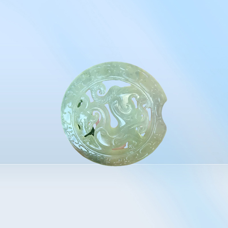 China Xiu Jade Stone Carved Fu foo Dog Lion Amulets longevity Luck Jade pendant3878844