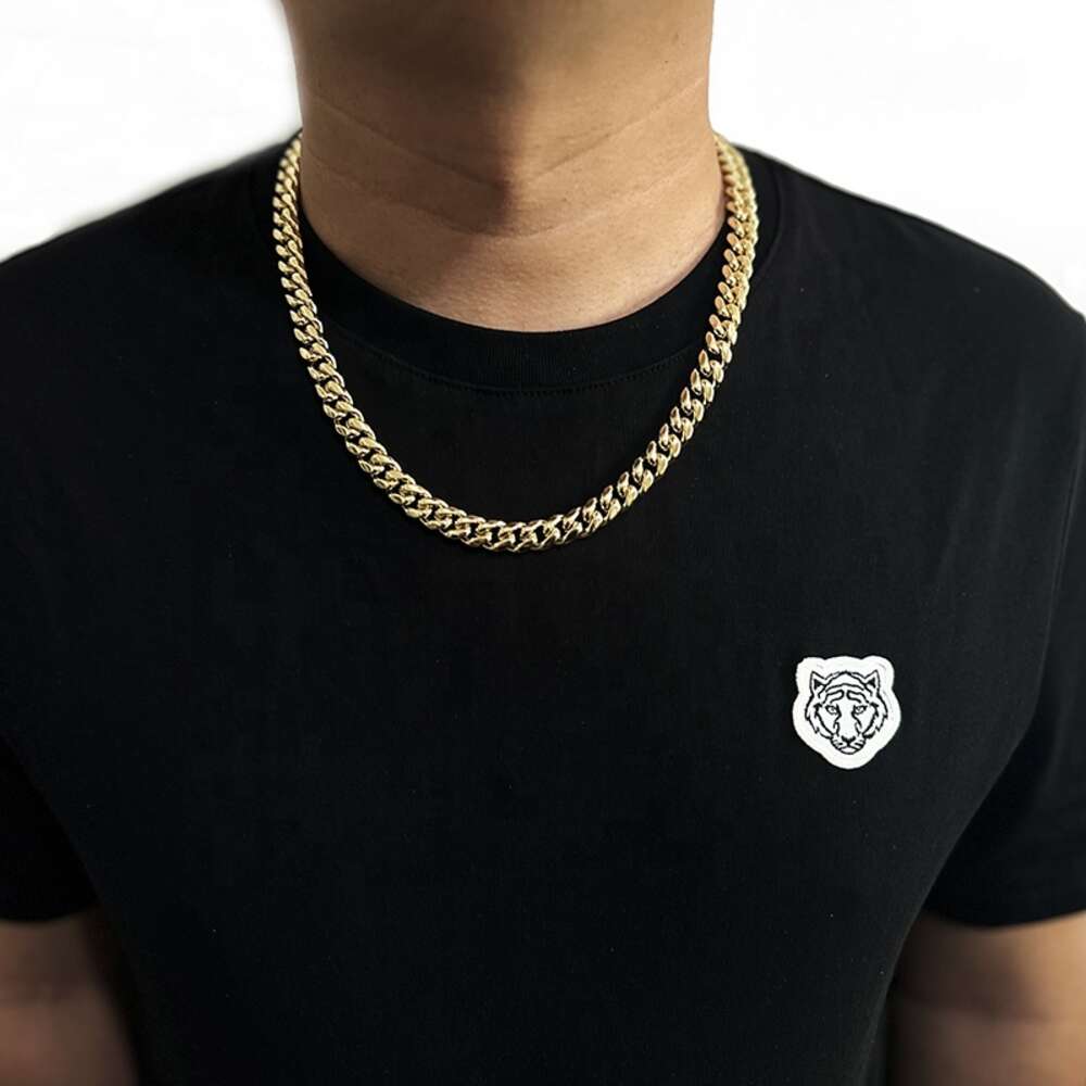 10mm 12mm Iced Out Vvs Moissanite S925 Sterling Silver Miami Cuban Link Chain 14k Plated Gold Men Hiphop Necklace