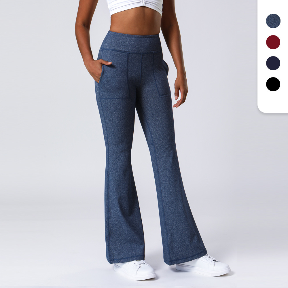 LL High Waist Wide Legged Yoga Pants Female Fashion Fitness Yoga Trousers Hip Lifting Elastic Sports Casual Pants