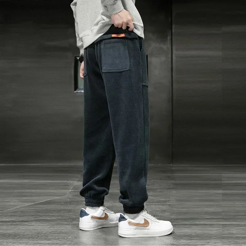 Autumn Winter Corduroy Sweatpants Men Baggy Joggers Fashion Streetwear Loose Casual Harem Pants Plus SIze 8XL 231226