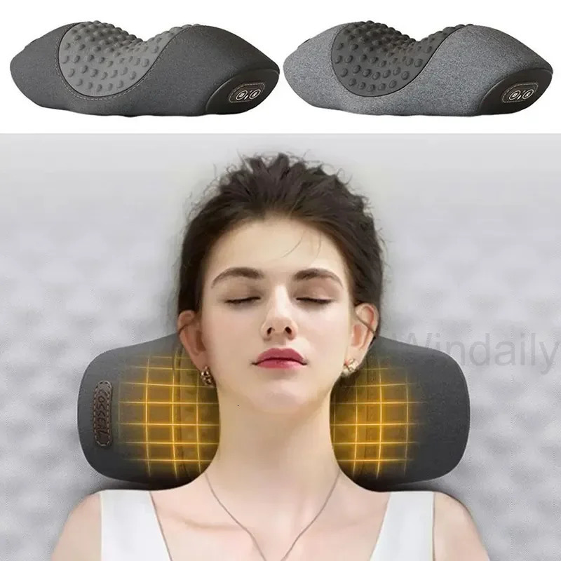 Compress Cervical Massage Pillow Relax Cervical Spine Vibration Massage Relieve Shoulder Neck Fatigue Neck Relax Massager 231227