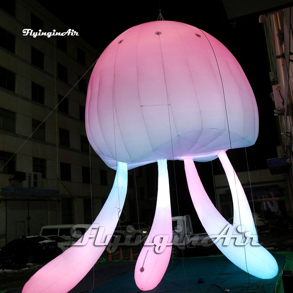 Fantastic Pendent Large Inflatable Jellyfish Lamp Hanging Air Blow Up Sea Animal Balloon With LED Light For Aquarium Decoration