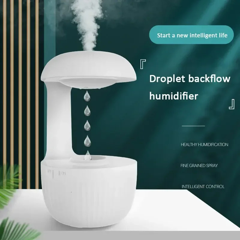600ml Water Drop Humidifier Essential Oil Aromatherapy Diffuser Home Office Desktop Mute Ultrasonic Sprayer 231226
