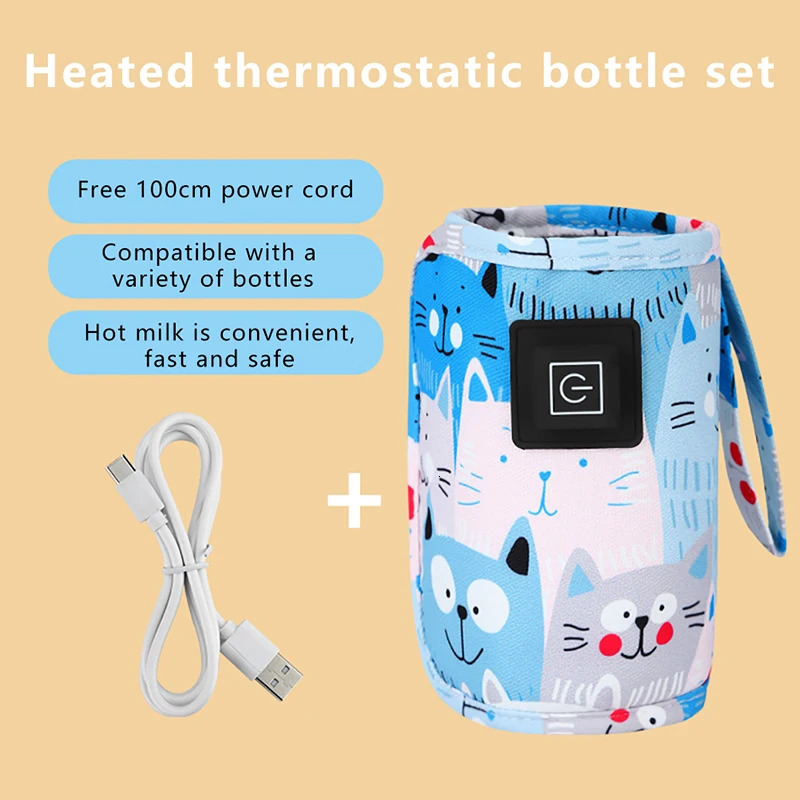 USB Milk Water Warmer Travel Stroller Insulated Bag Nursing Bottle Heater Portable Feeding Christmas Hallowee 231226