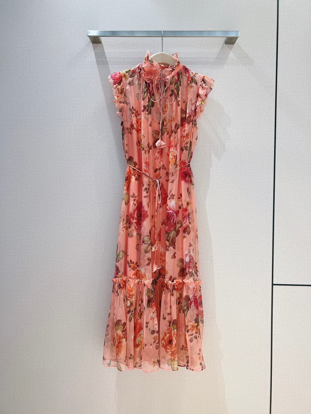 Casual Dresses 2024 Australian designer's new spring tank top with ruffled edge and sleeveless printed dress