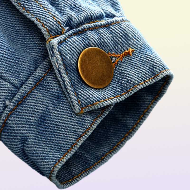 Tem Doger Baby Girls Outerwear Coats Newborn Infant Baby Jeans Coat for Girl Ripped Outwear Bebes Embroidery Denim Jackets 210312