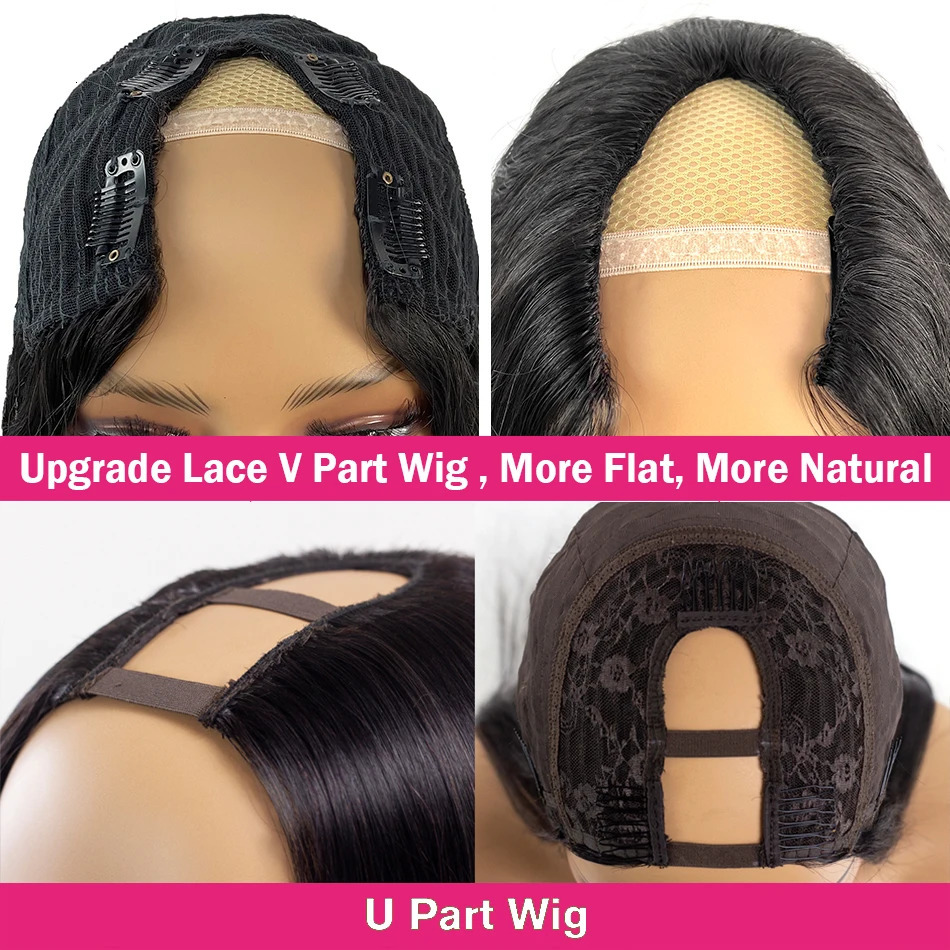 V Part Wig Human Hair No Leave Out Brazilian Deep Wave Human Hair Wigs for Women U Part Deep Curly Wigs Glueless Virgin 250% 231227