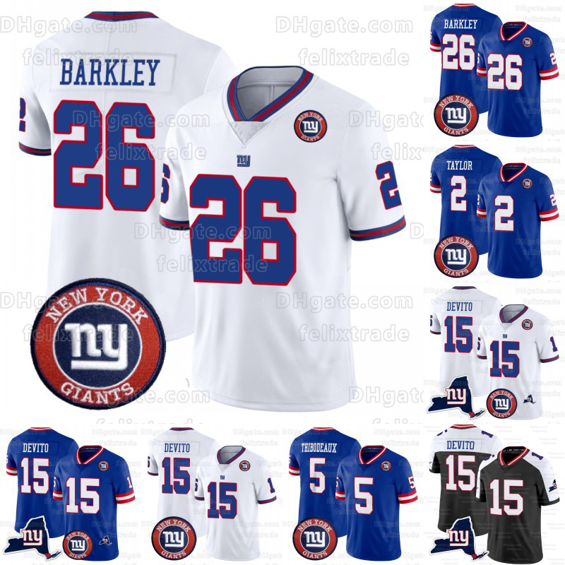 5 Kayvon Thibodeaux Saquon Barkley Custom Football Jerseys Daniel Jones Dexter Lawrence II Taylor Deonte Banks Jalin Hyatt Xavier McKinney Darren Waller 2023