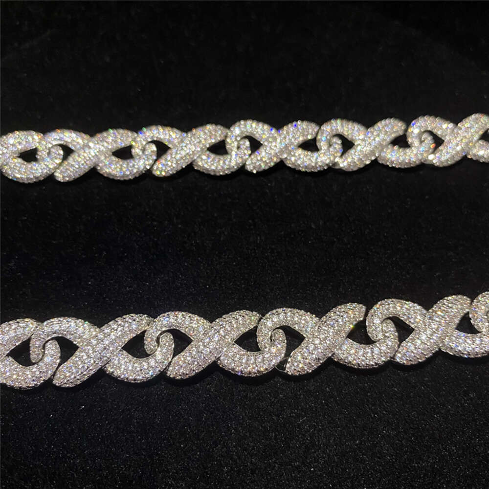 Full Iced Out Classic Box Clasp Moissanite Cuban Link Chain Fine Hip Hop Men Jewelry S925 Cuban Necklace Bling Diamond Chain