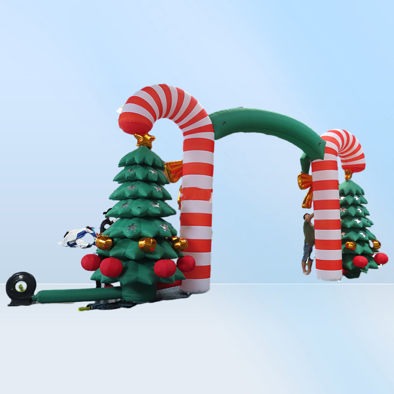 Ship Outdoor Xmas advertising Christmas newest inflatable archway with trees