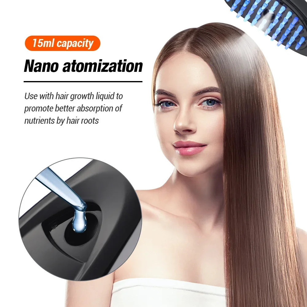 Electric Head Massage Comb Scalp Head Meridian Massager Health Care Anti Hair Loss Scalp Brush Negative Ion Spray Hair Growth 231227