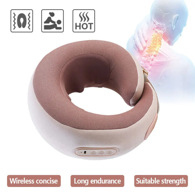U Shape Massage Pillow Electric Neck Massager Infrared Heating Vibration Massage for Neck Leg Arms Relax Pain Relief 231227