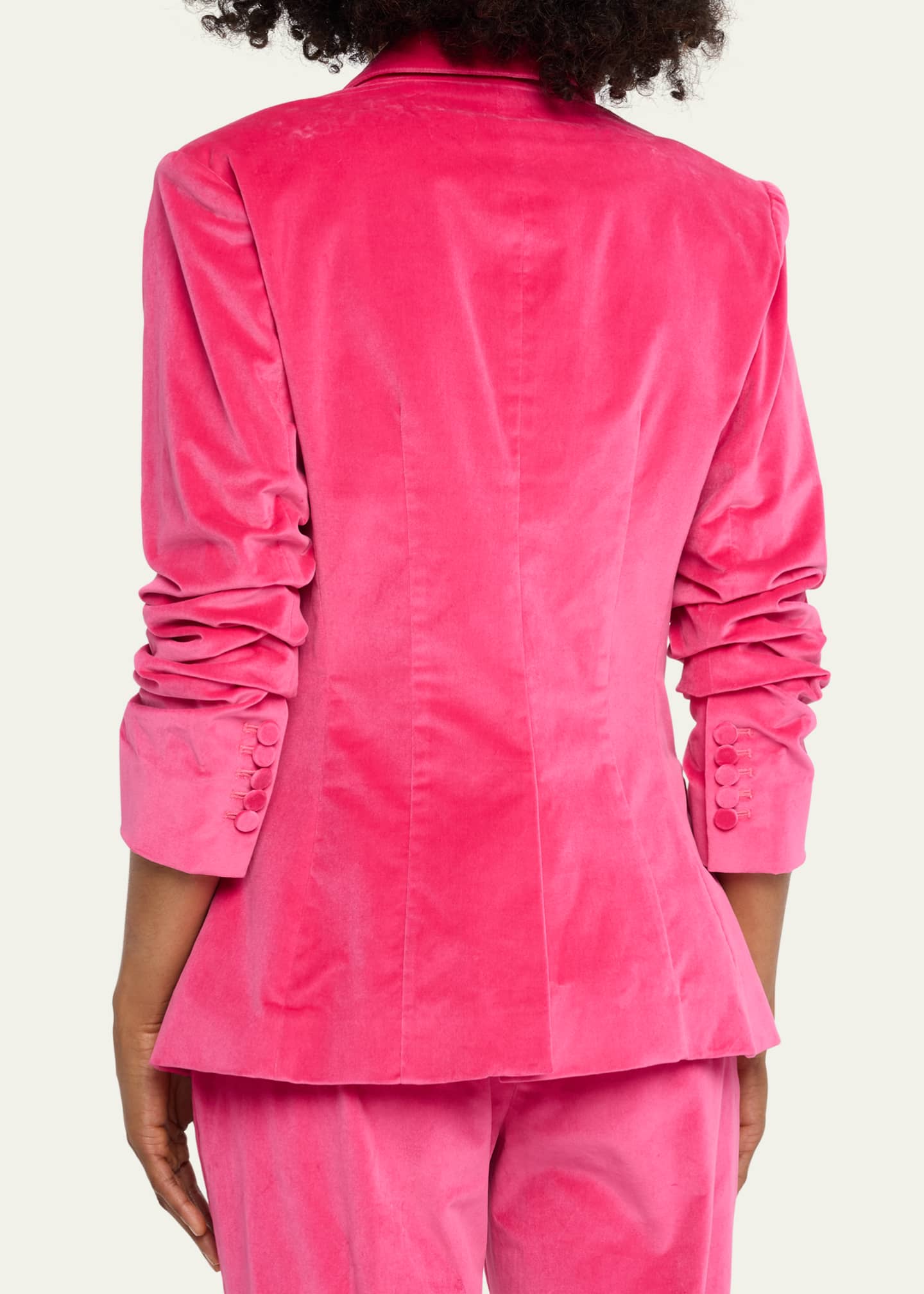 Spring Pink Women Pants Sets Velvet Slim Fit Ladies Wedding Guest Party Wear 2 Piece Jacket And Trousers