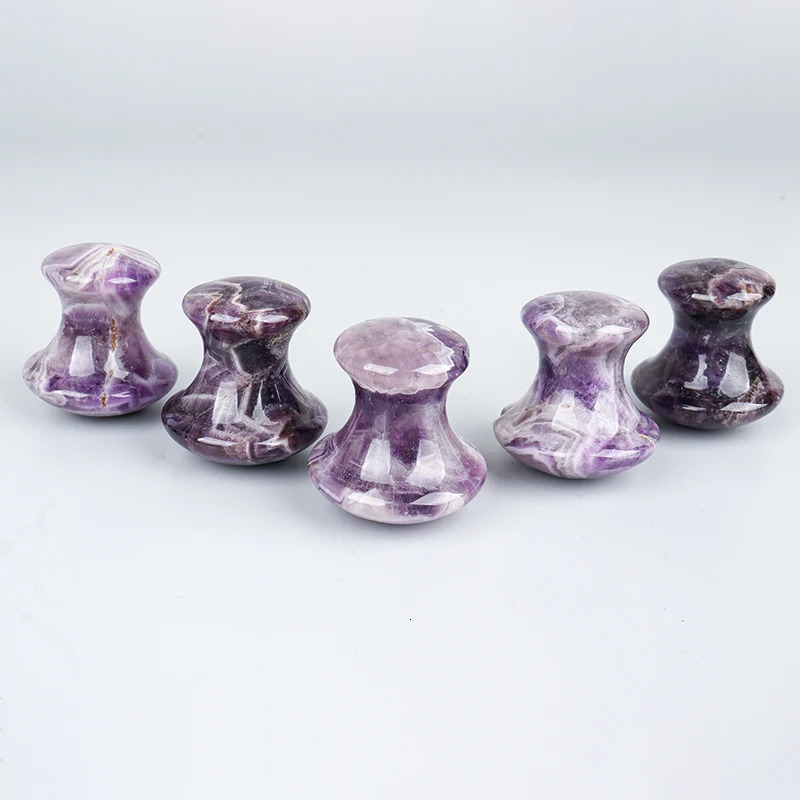 Jade Mushroom Face Care Massager Natural Amethyst Crystal Gua Sha Tool Massage Head Eye Skincare Scraper Wrinkle Beauty Products 231227