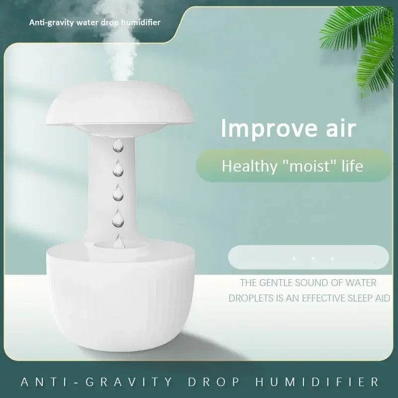 600ml Water Drop Humidifier Essential Oil Aromatherapy Diffuser Home Office Desktop Mute Ultrasonic Sprayer 231226