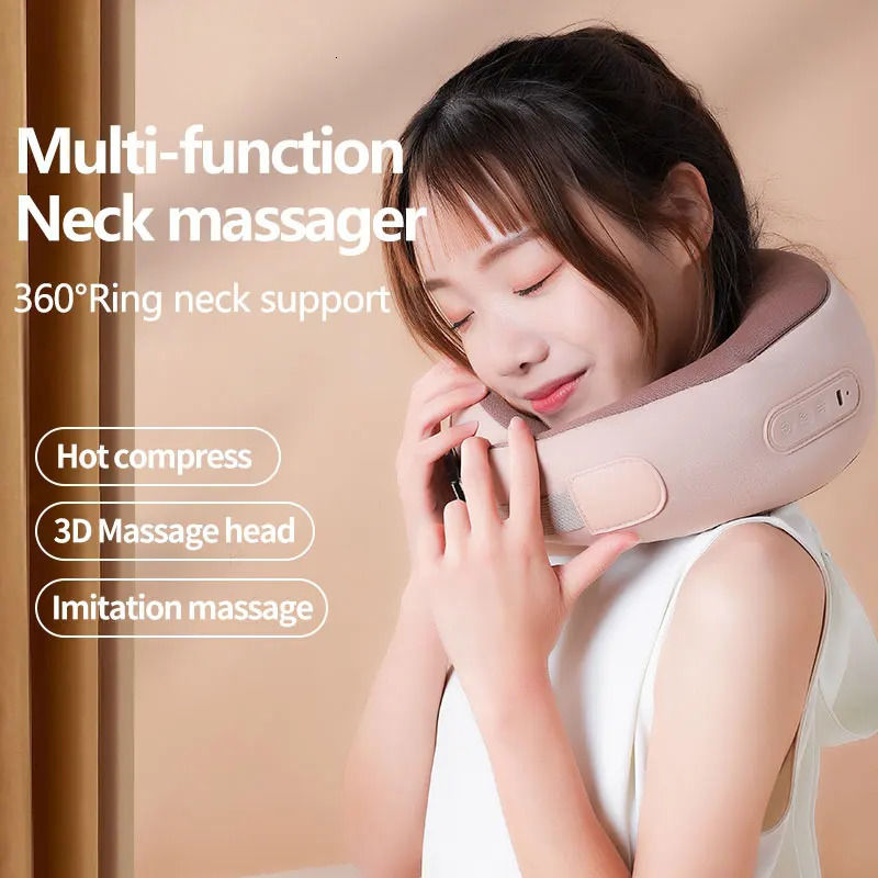 U Shape Massage Pillow Electric Neck Massager Infrared Heating Vibration Massage for Neck Leg Arms Relax Pain Relief 231227