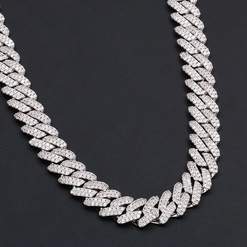 14mm Moissanite Cuban Chain Pekny Nahrdelnik Nejlepsi Moissanite Kubansky Retez Diamond Link Pro Hip Hop