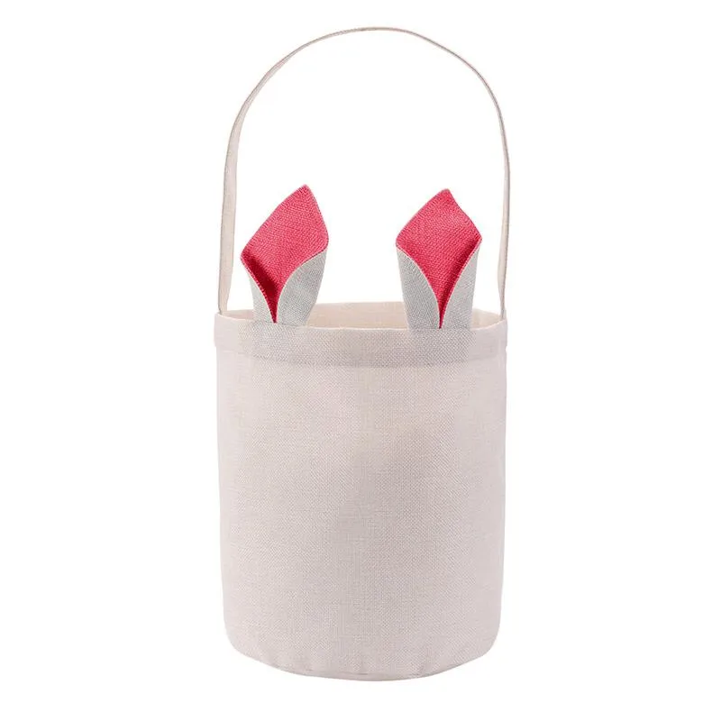Sublimation Easter Bucket Festive DIY Blan Bunny Basket Portable Outdoor Shopping Bag With Rabbit Ears Cpa4210 2024