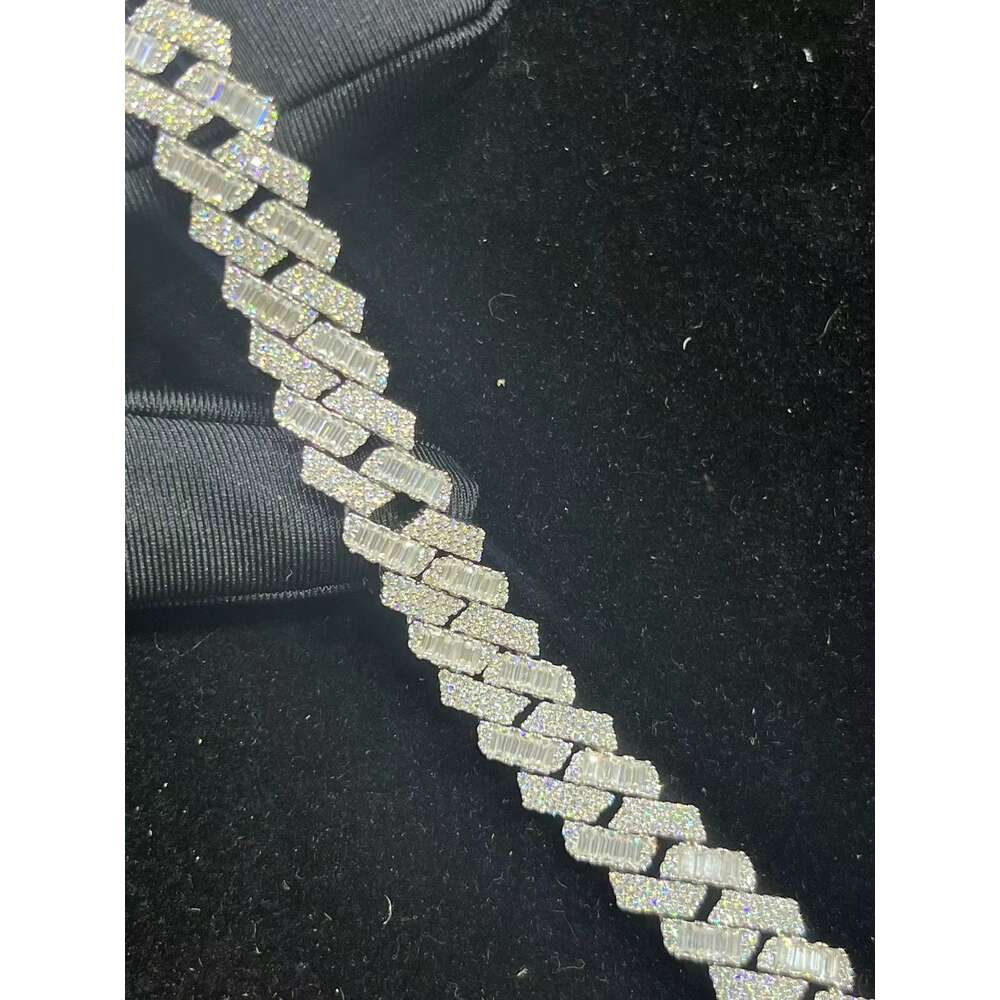 Fashion Fine Jewelry Moissanite Diamond Bracelets Bangles Sliver Cuban Chain